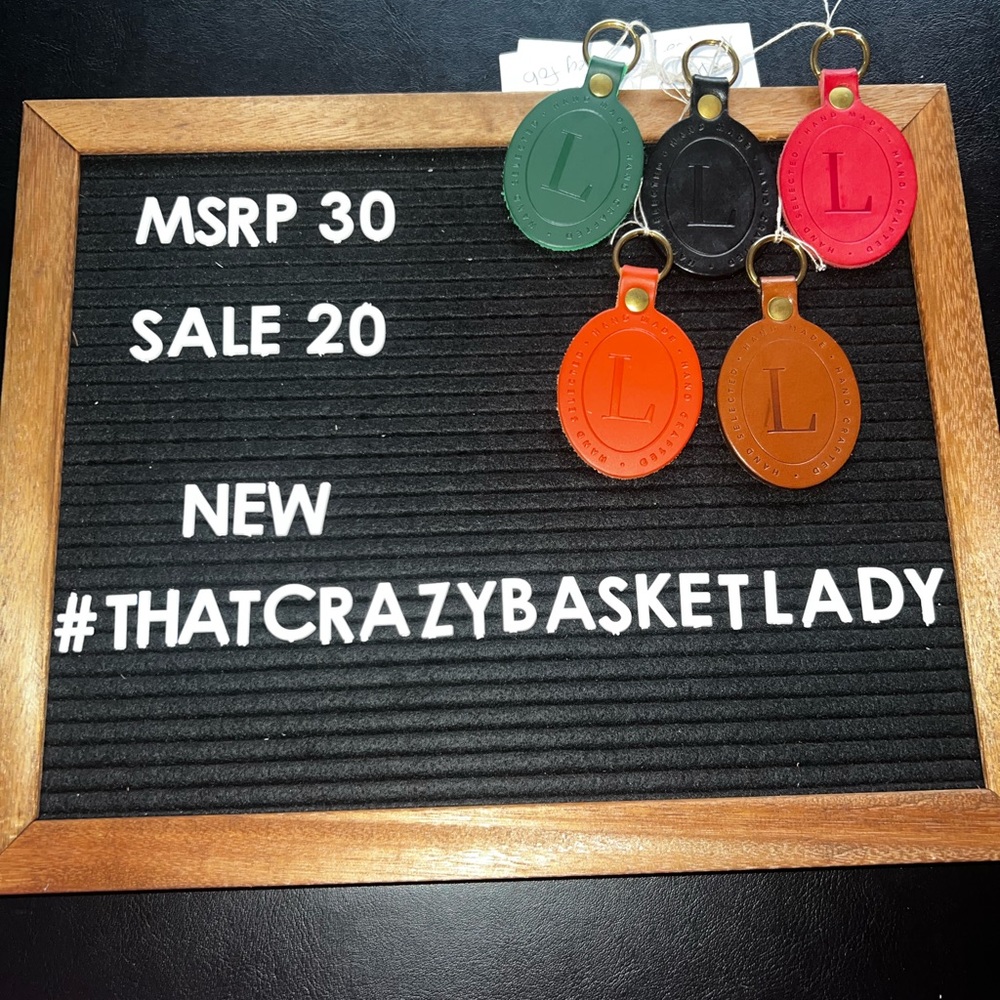 Genuine leather Longaberger key fob